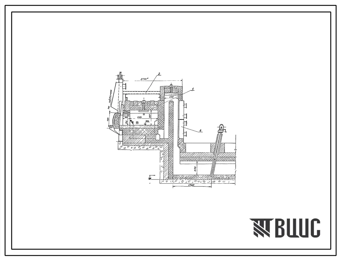 Проект 59571 Печь нагревательная камерная с размерами пода 1,6х1,16 м, на газе с отводом дыма в боров