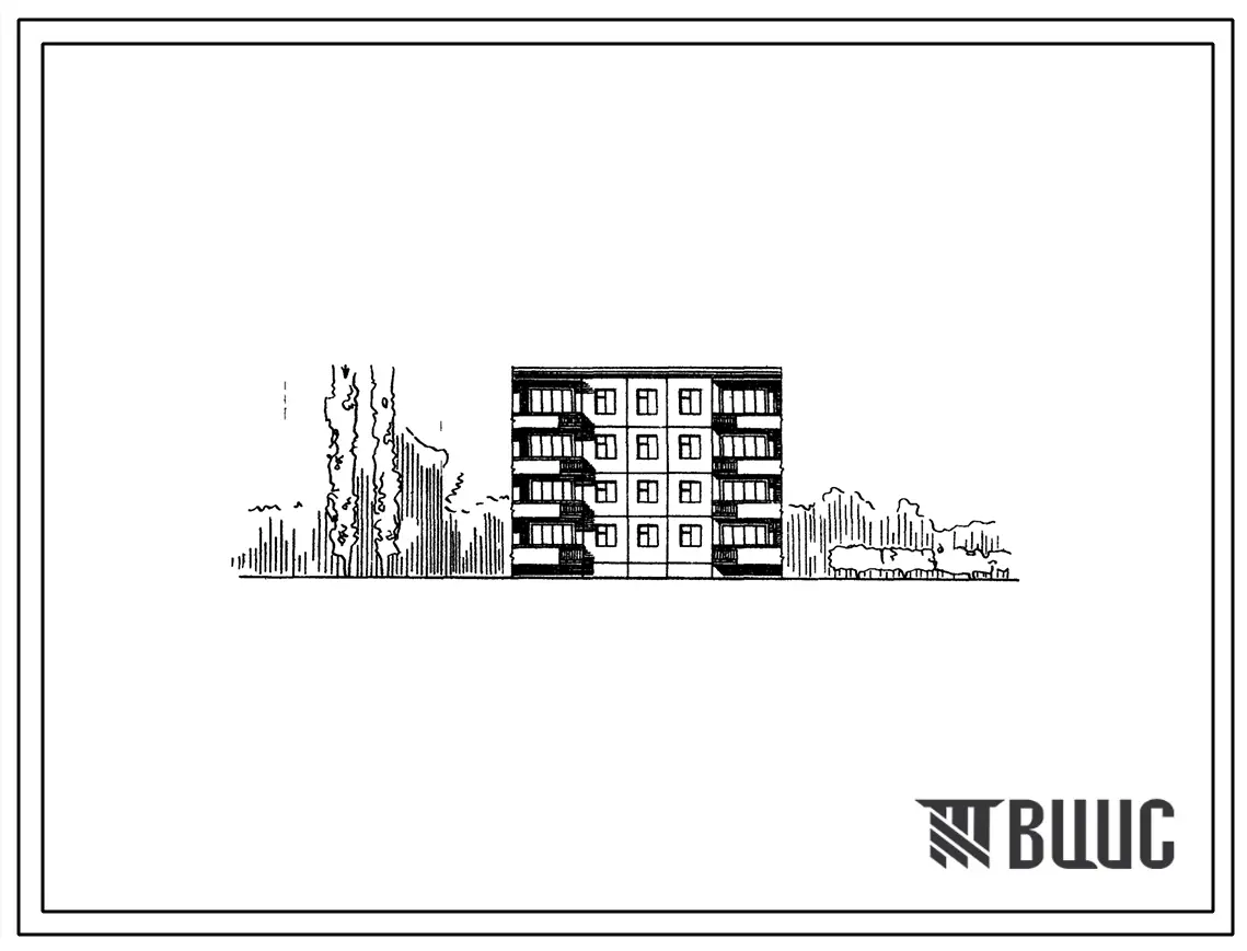 Типовой проект 203-011с Четырехэтажная 8 квартирная рядовая блок-секция (трехкомнатных 3Б-4; четырехкомнатных 4Б-4).