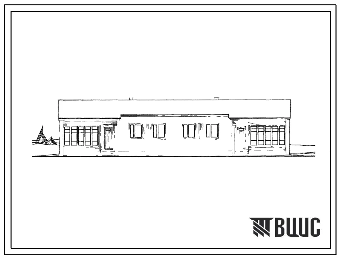 Типовой проект 184-16-4/71 Одноэтажный двухквартирный дом с трехкомнатными квартирами для строительства в районах с расчетной наружной температурой -20, -30, -40С.