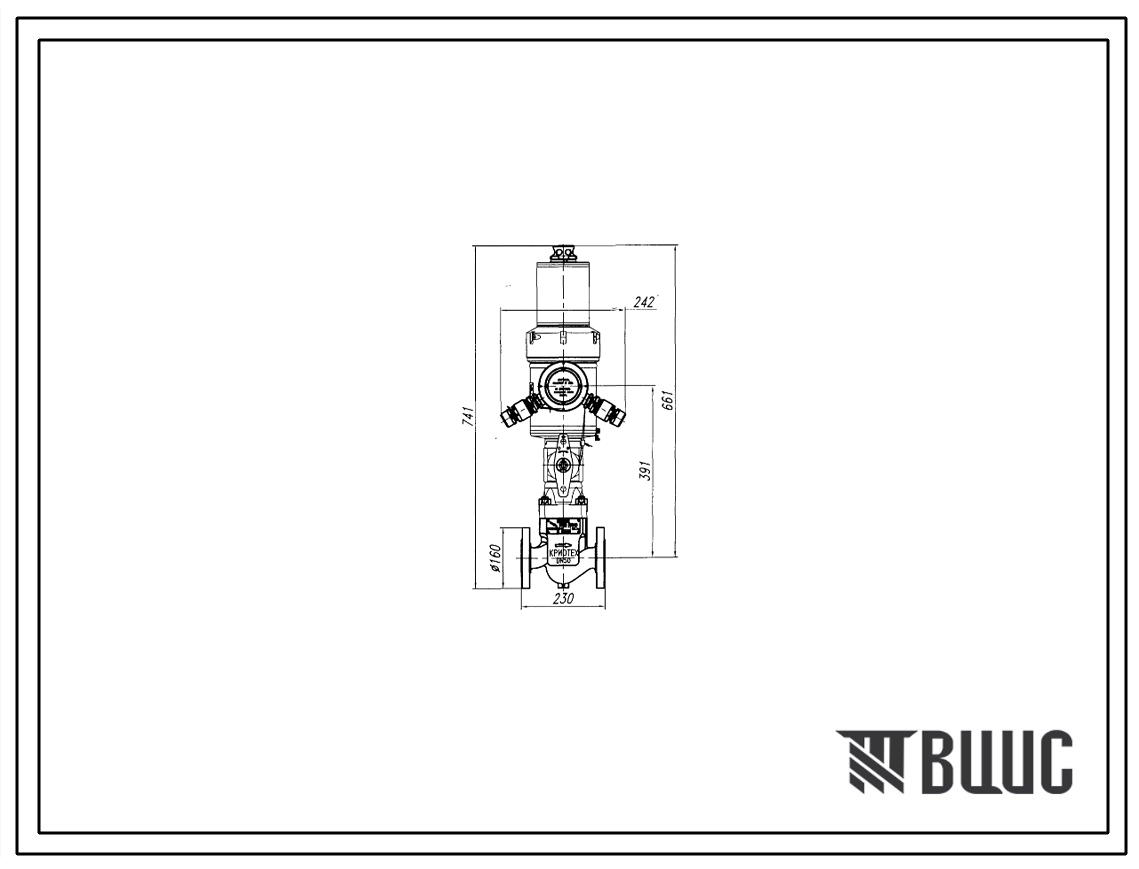 Шифр КРТ050.016.01.00 ПС Клапан запорный электромагнитный серия КРТ050.0 DN50 PN16