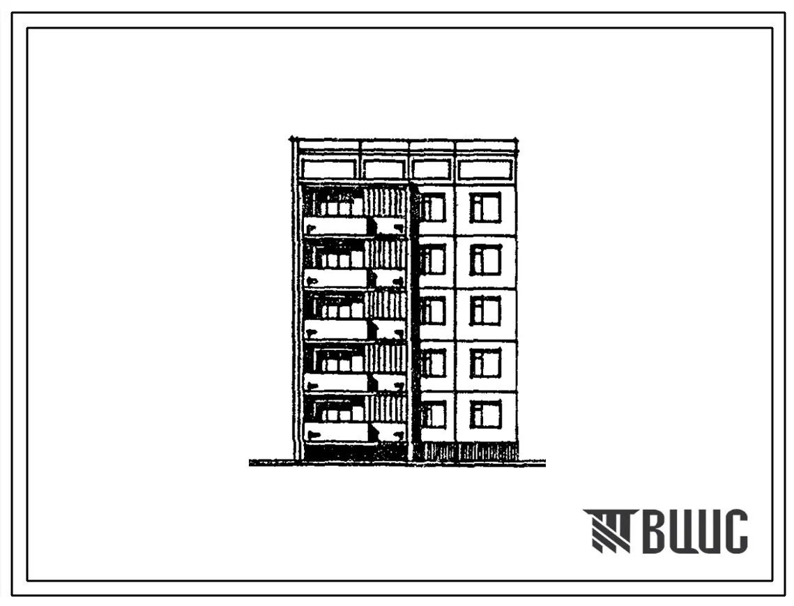 Типовой проект 76-0111с.13.88 Пятиэтажная блок-секция торцевая левая на 10 квартир. Для городов Ургенч, Гулистан, Карши