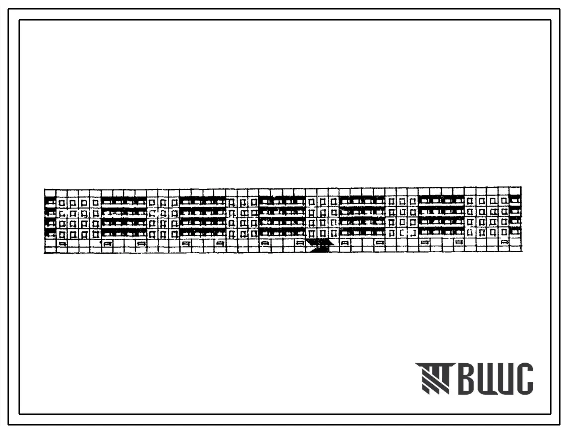 Типовой проект 111-154-5м Четырехэтажный шестисекционный крупнопанельный жилой дом на 95 квартир (однокомнатных 1Б-16, двухкомнатных 2Б-39, трехкомнатных 3Б-39, четырехкомнатных 4Б-1). Для строительства в г.Якутске, 1А климатическом подрайоне, с вечномерз