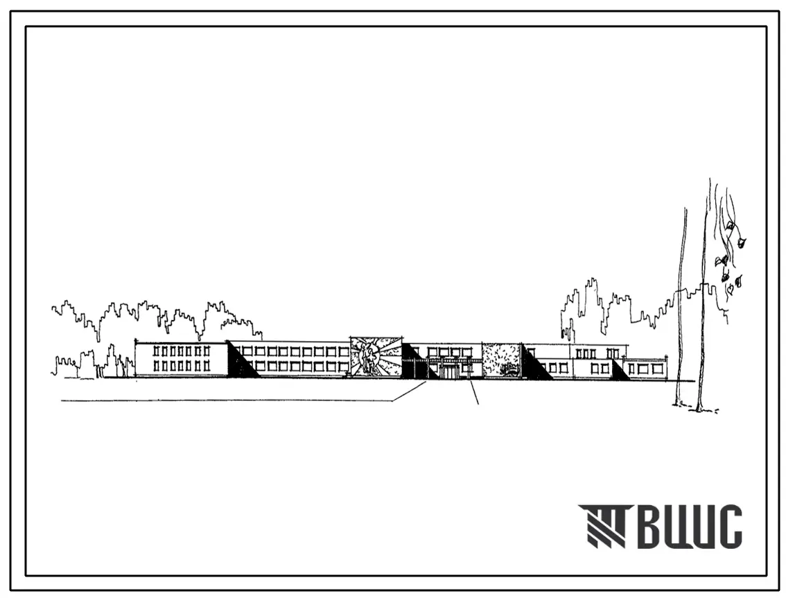Типовой проект 224-4-3/73 Специальная вспомогательная 16 классная школа-интернат на 292 воспитанника для умственно-отсталых детей. Для строительства во 2 климатическом районе