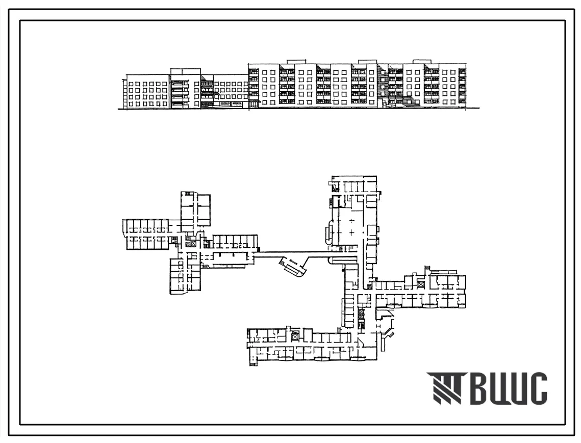 Типовой проект 254-3-14 Главный корпус дома-интерната больничного типа для престарелых и инвалидов на 400 мест
