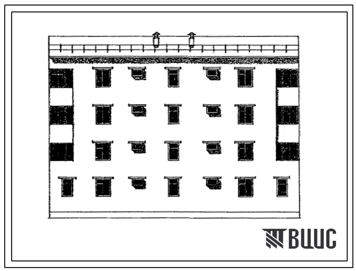Типовой проект 77-0131сп.87 Блок-секция рядовая 4-этажная 8-квартирная 4А-5А