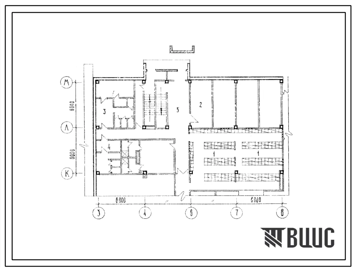Типовой проект Б-3-248(272-15-7) Двойное использование помещений 1 этажа унифицированного здания магазина, торговой площадью 2585 кв. метров, (убежище на 248 человек, размеры убежища 24м 12 м, режимы вентиляции 1,2).