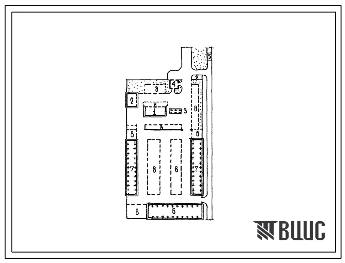 Типовой проект 816-01-44с.83 Пункты технического обслуживания на 50 и 100 хлопко-куракоуборочных машин и тракторов. Для строительства в районе сейсмичностью 7, 8 и 9 баллов