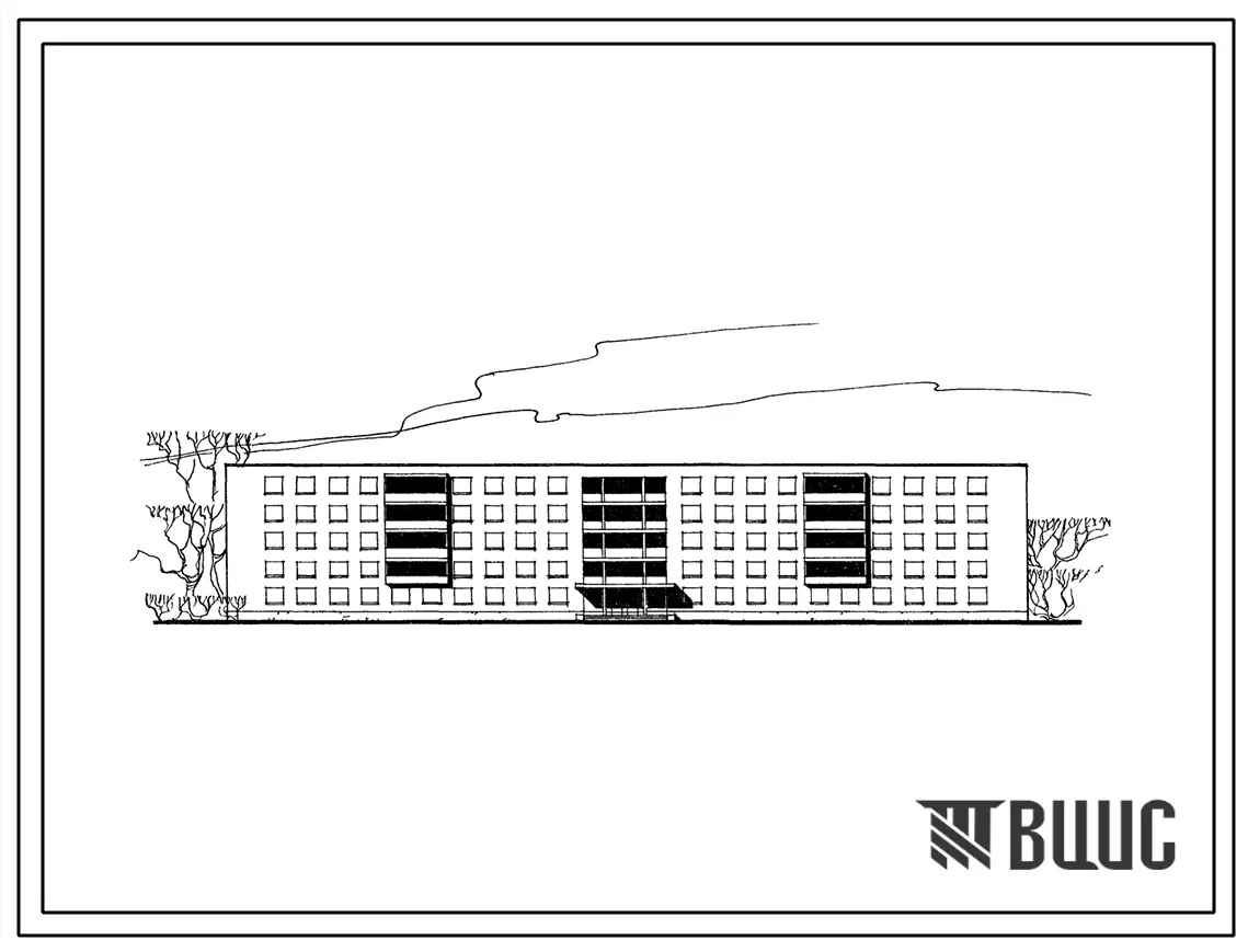 Типовой проект 165-80-25с Общежитие на 410 человек для строительства в 3-Б строительно-климатическом подрайоне с сейсмичностью 7 и 8 баллов.