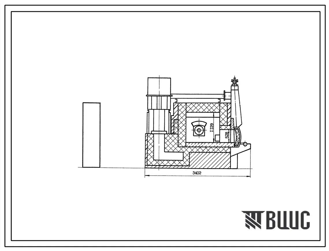 Типовой проект 406-9-219 Печь нагревательная камерная размерами пода 1,04х0,93 м на газе и мазуте с отводом дыма в боров