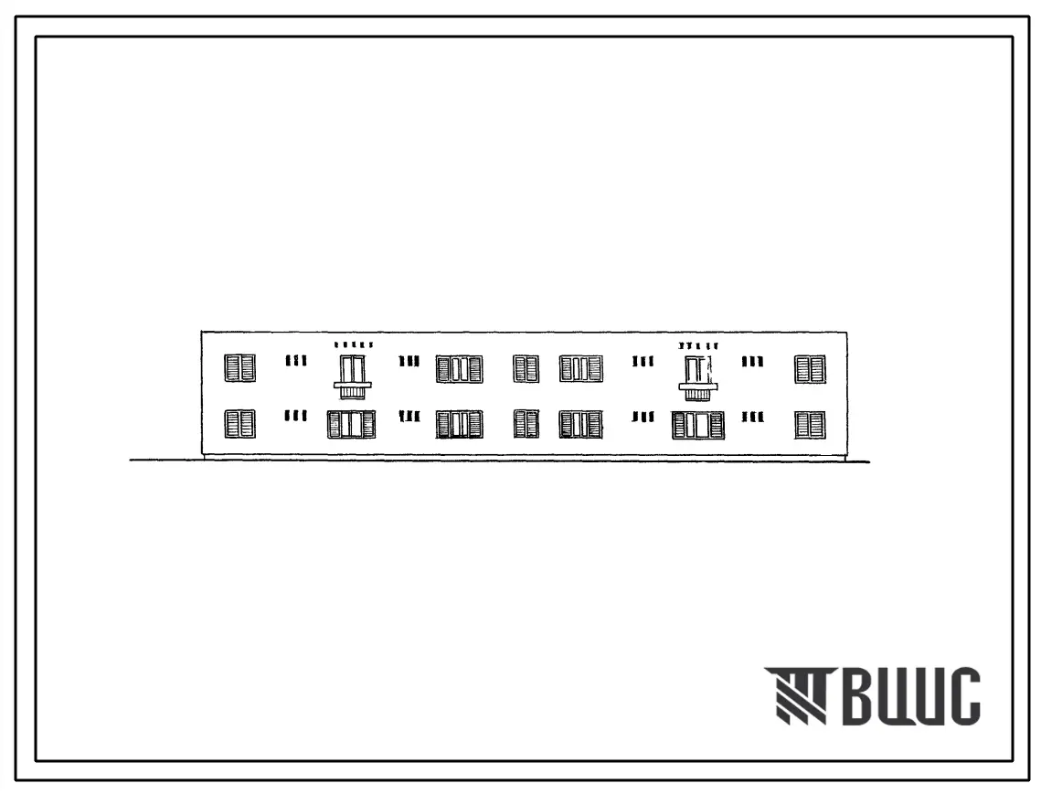 Типовой проект 101-022сп 2-этажная блок-секция рядовая на 8 3-комнатных квартир 3Б.3Б-3Б.3Б. Для строительства в районах с сейсмичностью 9 и 8 баллов.