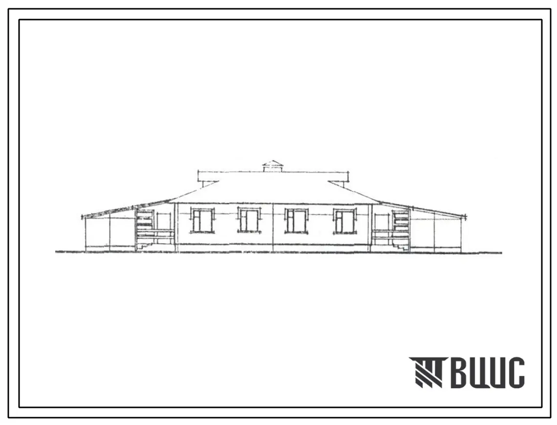Типовой проект 181-25-66.86 Дом на 2 двухкомнатные квартиры типа 2Б, сблокированный с хозпост-ройками с минимальным набором помещений (тип I). Общая площадь 100 м2(СТЕНЫ ИЗ ОДНОСЛОЙНЫХ ЛЕГКОБЕТОННЫХ ПАНЕЛЕЙ, Перекрытия железобетонные. Полное инженерное бл