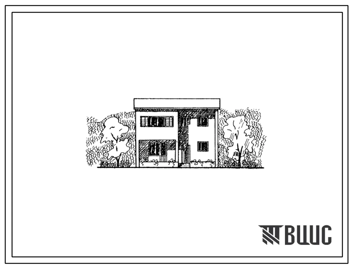 Типовой проект 101-026 Двухэтажный блок из двух двухкомнатных квартир.