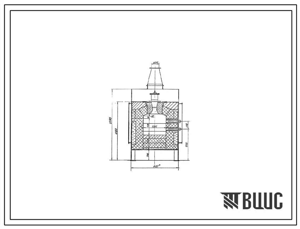 Проект 58463 Печь нагревательная щелевая размеры пода 0,7х0,7 м на газе