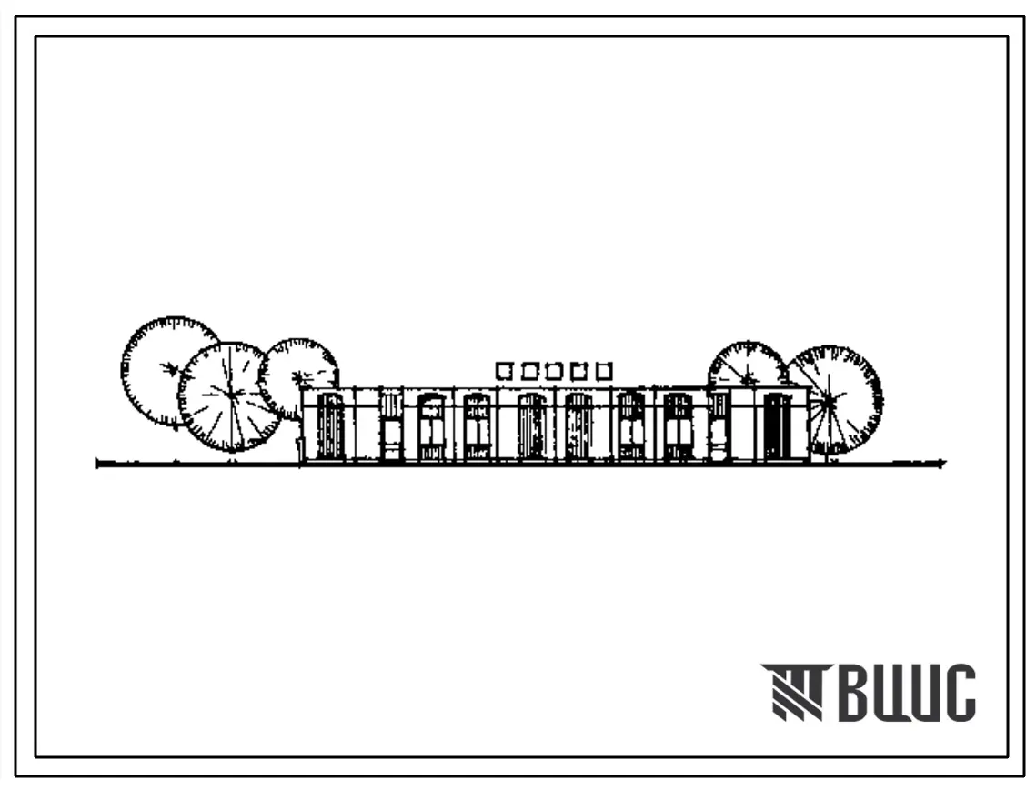 Типовой проект 271-13-120.86 Магазин «Рыба» торговой площадью 250 м2. Здание одноэтажное. Стены из легкобетонных панелей по серии 1.090.1-1.