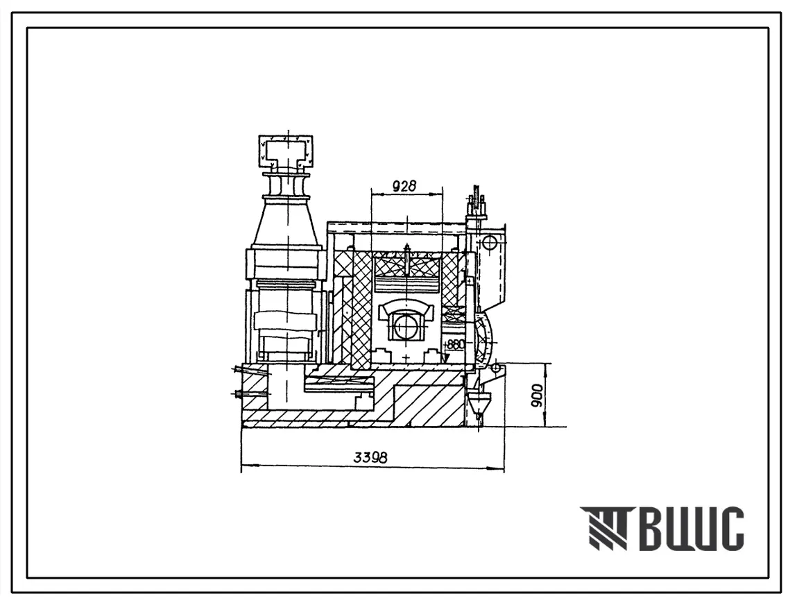 Типовой проект 406-9-260.83 Печь нагревательная двухкамерная, размеры пода 2(1,04х0,93) м, на газе и мазуте с отводом дыма вниз
