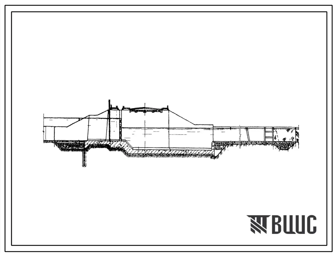 Типовой проект 413-52 Паводковые водосбросы открытые из сборно-монолитного железобетона на расходы 25, 40, 50, 80, 100, 120 и 160 м3/сек с напором 3 и 4 м
