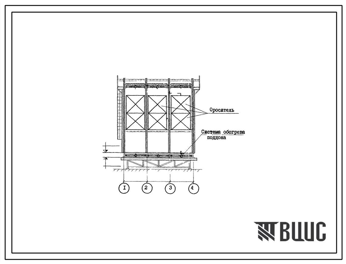Типовой проект 901-6-5/75 Градирни с вентиляторами 06-300 № 12,5 пленочные и капельные с секциями площадью 8 кв.м, располагаемые на зданиях с плоской кровлей