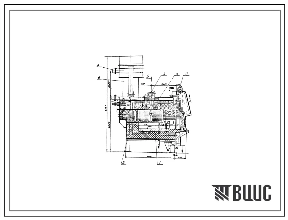 Проект Н7284 Печь нагревательная камерная размерами пода 1,04х0,93 м, на газе
