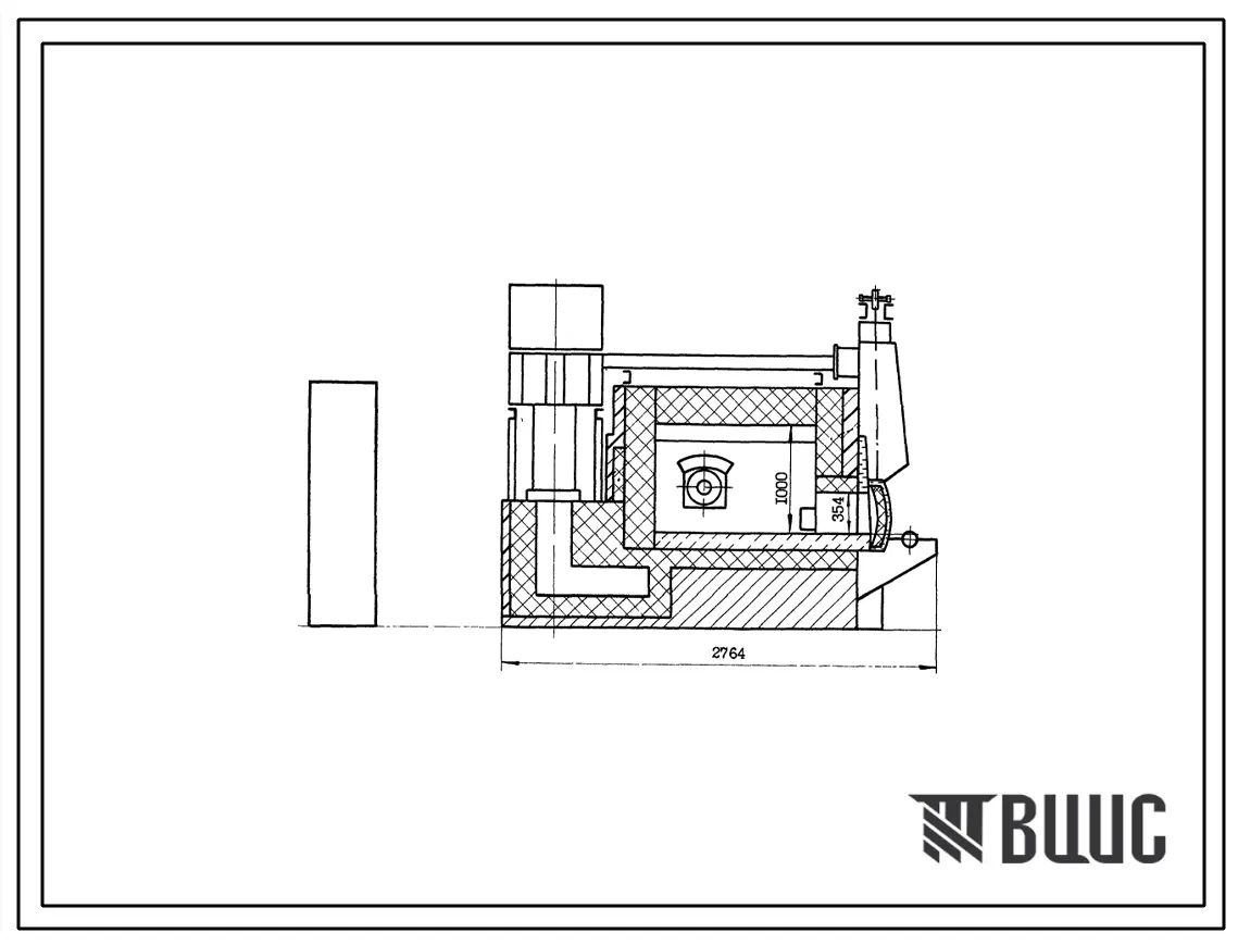 Типовой проект 406-9-207 Печь нагревательная камерная размерами пода 0,58х0,58 м на газе и мазуте с отводом дыма в боров