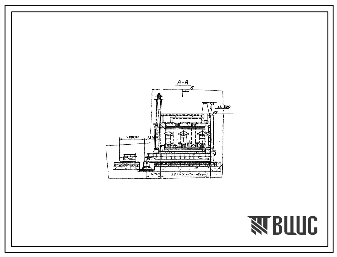 Проект 34949 Печь термическая с выкатным подом с размерами 1,65х3,13 м на газе