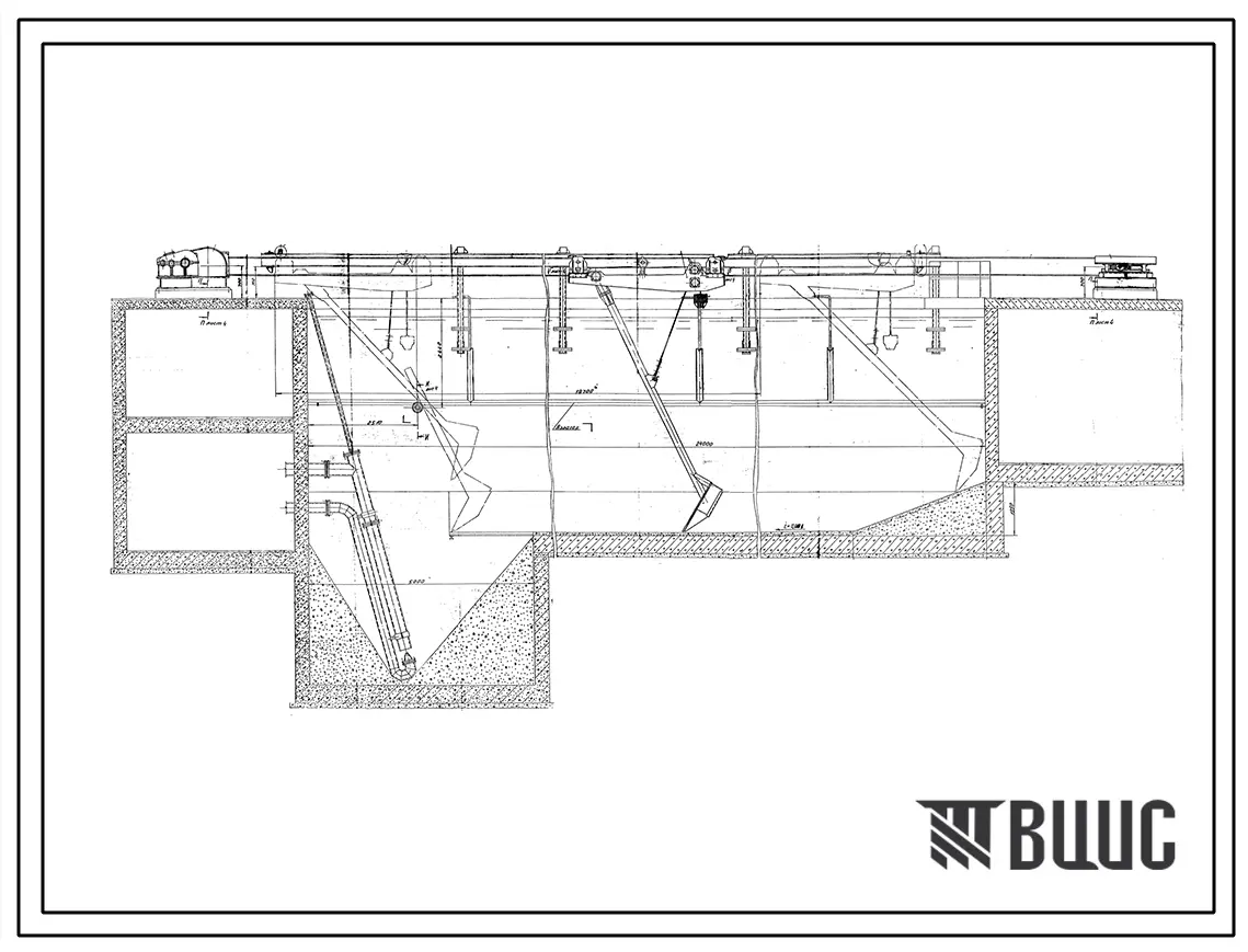 Серия М455 Пескоскреб подвесной канатный горизонтальных песколовок левый