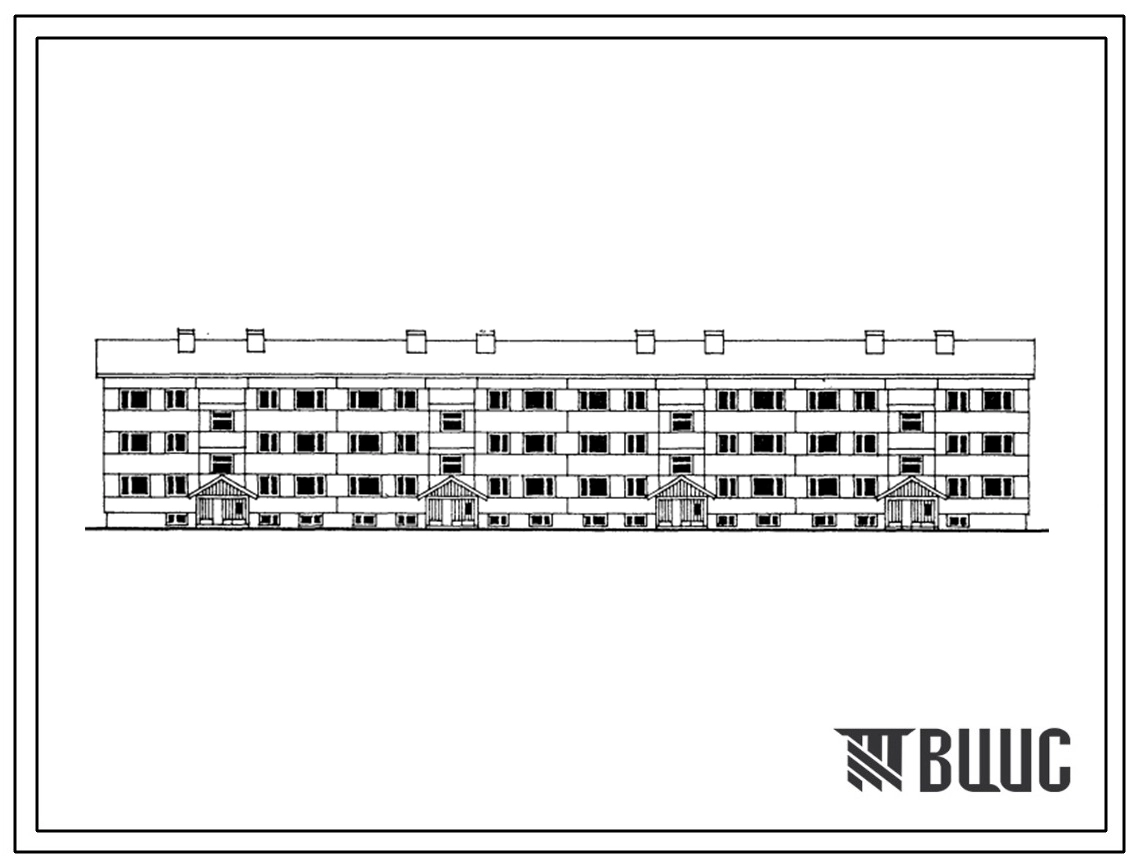 Типовой проект 113-23-67.13.86 Трехэтажный четырехсекционный жилой дом на 30 квартир (для строительства в Эстонской ССР)