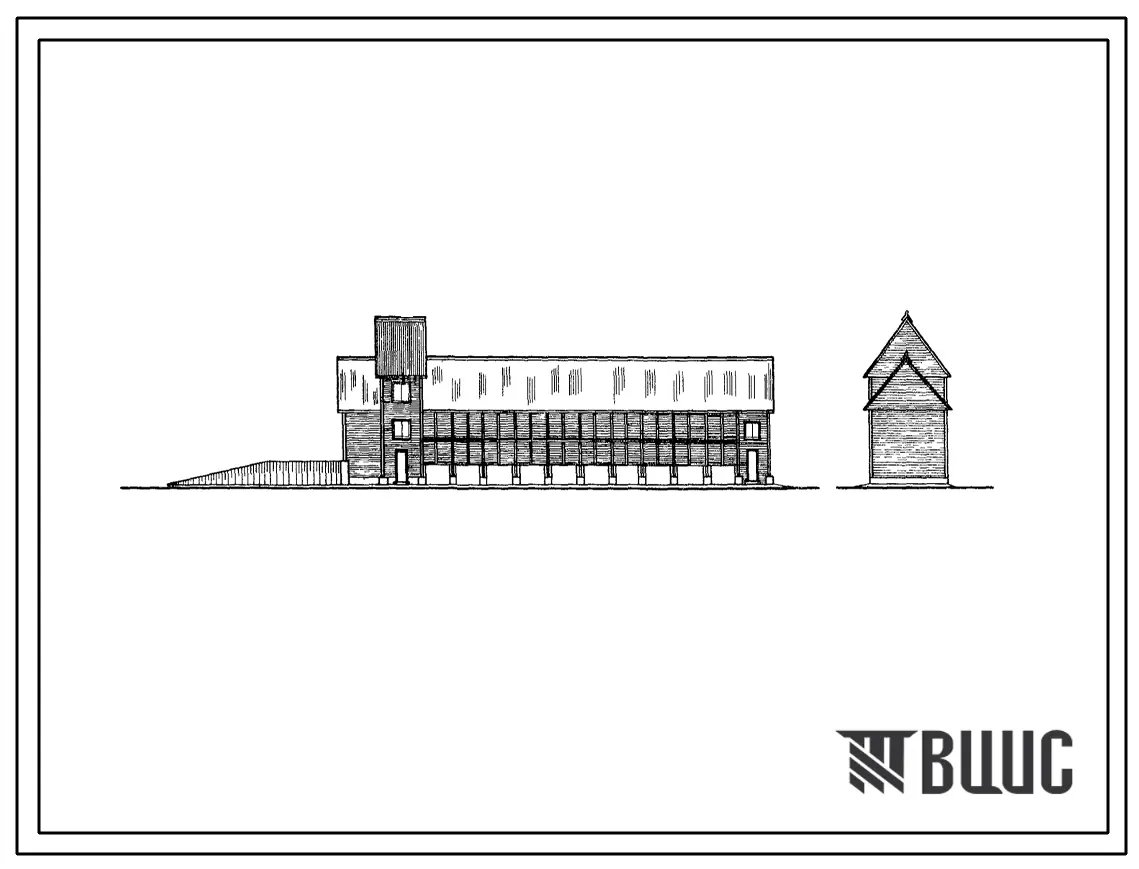 Типовой проект 411-1-29/75 Амбар для шишек емкостью 100 тонн