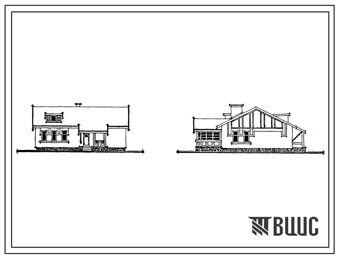 Типовой проект 184-89-96.86 Одноэтажный жилой дом с четырехкомнатной квартирой типа 4Б