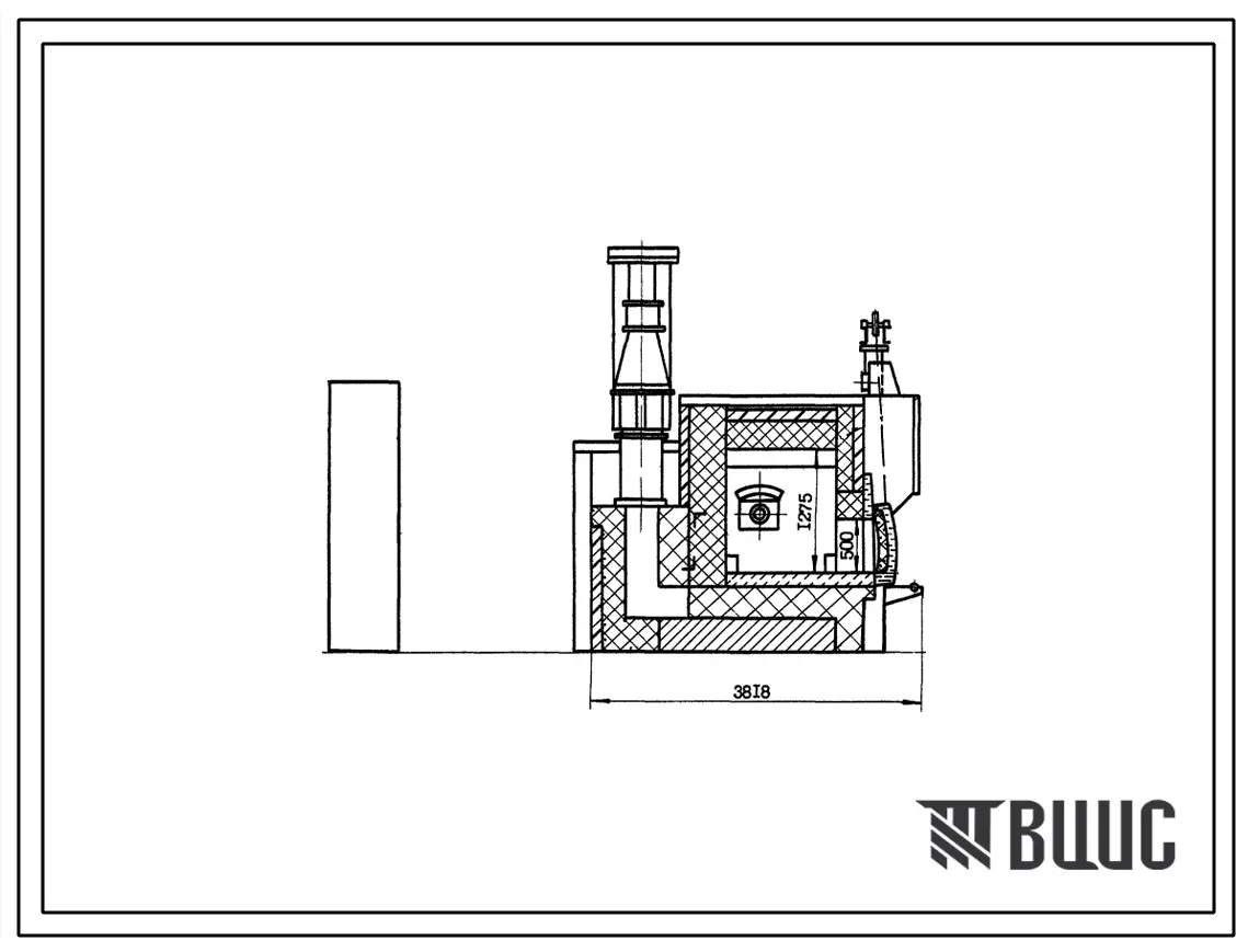 Типовой проект 406-9-227 Печь нагревательная камерная размерами пода 1,62х1,16 м на газе и мазуте с отводом дыма в боров