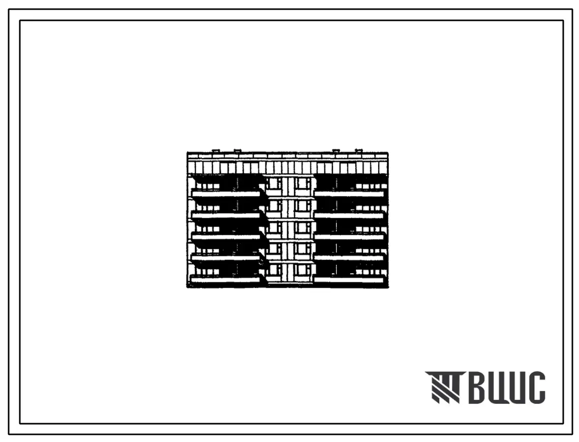Типовой проект 67-016/75/1.2 Пятиэтажная двойная блок-секция рядовая на 20 квартир 2Б, 3Б-2Б, 3Б