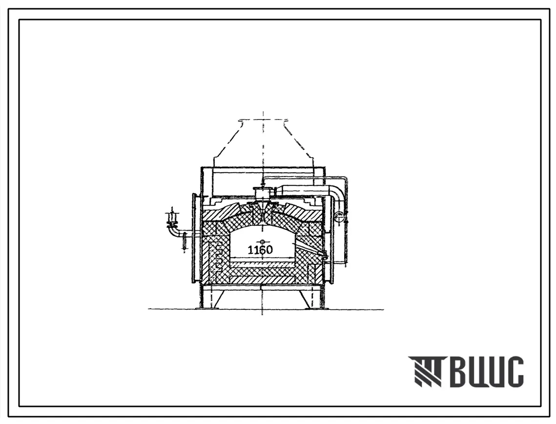 Типовой проект 406-9-269.83  Печь нагревательная щелевая размерами пода 1,2х0,6 м на газе низкого давления