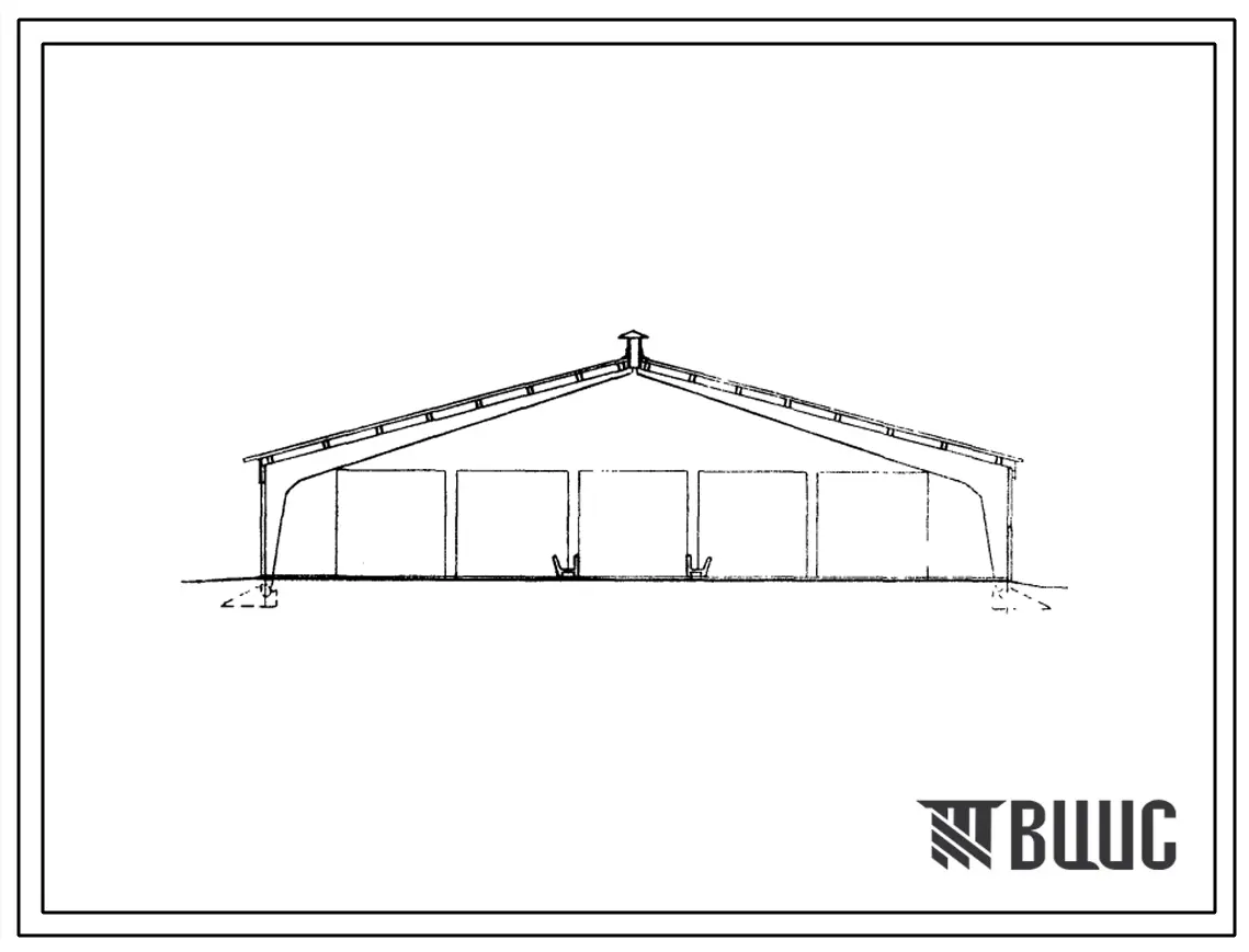 Типовой проект 801-397 Здание молодняка крупного рогатого скота на 360 голов.