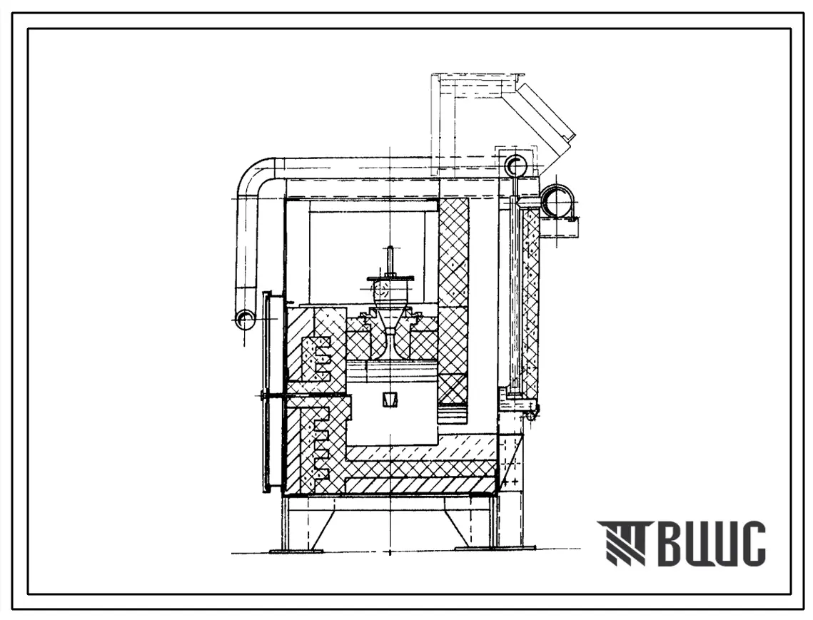 Типовой проект 406-9-162 Печь нагревательная щелевая размерами пода 1,4х0,7 м на газе низкого давления.
