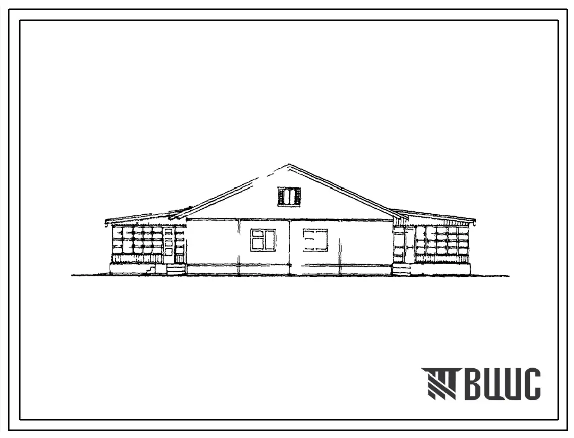 Типовой проект 181-57-1 1-этажный 2-квартирный панельный жилой дом с 4-комнатными квартирами для строительства в 1 строительно-климатической зоне.