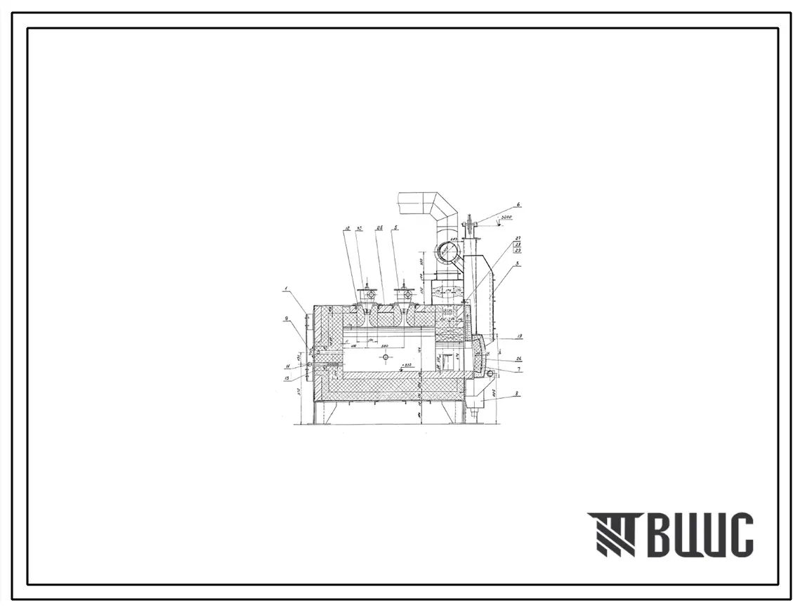 Проект ТР37110 Печь нагревательная камерная размером пода 1,16х1,5 м со сводовыми горелками, на газе
