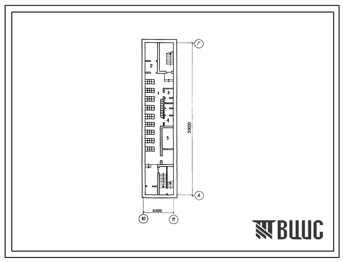 Типовой проект П-4-100(411-2-196.89) Помещения в подвале цеха по производству деревянной тарной продукции мощностью 10 тыс.м3 перерабатываемого сырья в год, (убежище на 100 человек, размеры убежища 30м на 6м, режимы вентиляции 1,2).