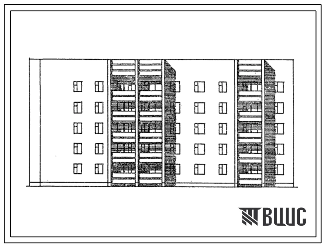 Типовой проект 86-021.86 Блок-секция 5-этажная 34-квартирная 1Б-2Б-2Б - 1Б-3А-3А-3Б (угловая левая)