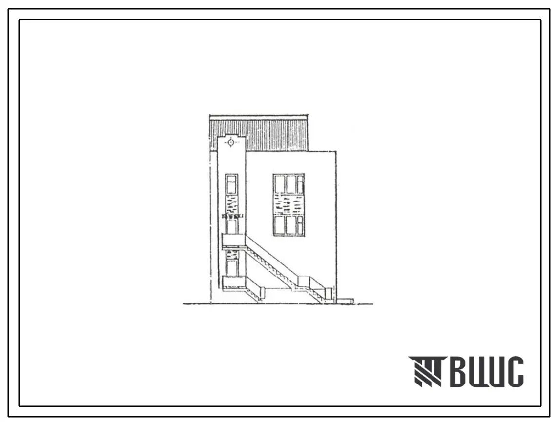 Типовой проект 000-959с.93 Блок-секция 3-этажная 2-квартирная левая (3Л) со стенами из кирпича (3Б, 2Б)