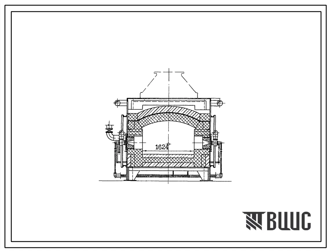 Типовой проект 406-9-274.83 Печь нагревательная щелевая размерами пода 1,6х0,8 м на газе среднего давления и мазуте