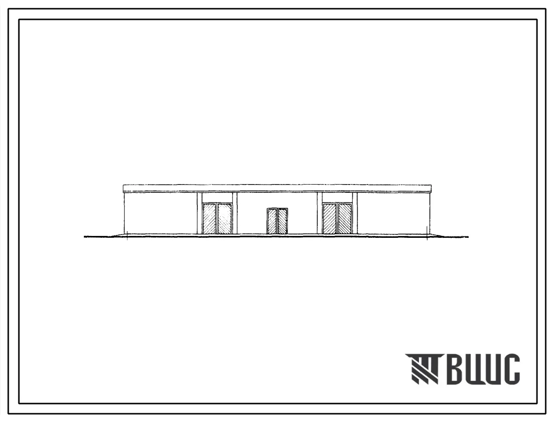 Типовой проект 709-31 Неотапливаемый склад для хранения агрегатов и инвентаря площадью 350 м2. Для строительства в составе пункта технического обслуживания бригады или отделения колхоза и совхоза с парком на 40 тракторов.