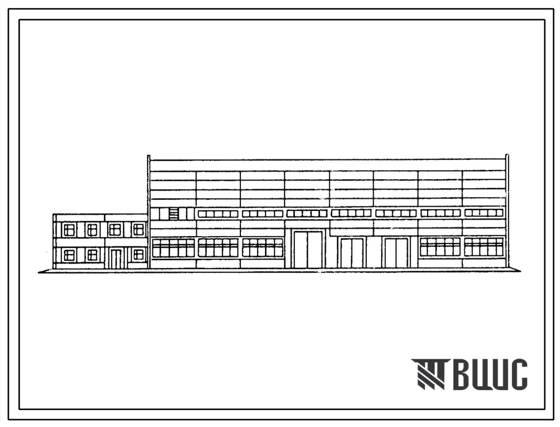 Типовой проект 409-15-92.86 Производственный корпус опорной базы мелиоративной передвижной механизированной колонны с годовым объемом строительно-монтажных работ до 3 млн. руб.
