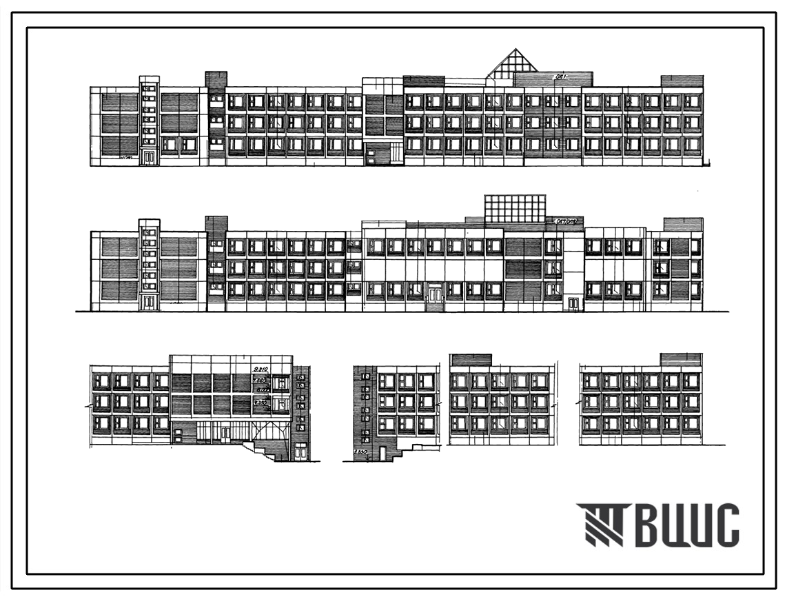Типовой проект 221-1-653.13.89 Школа на 33 класса (1266 учащихся) в конструкциях серии 1.090.1-1