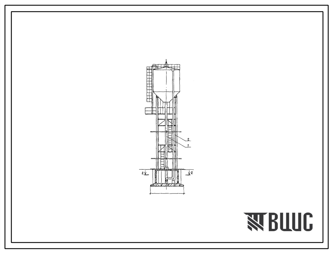 Типовой проект 901-5-39.87 Башня с баком емкостью 100 м3 высотой 18 м