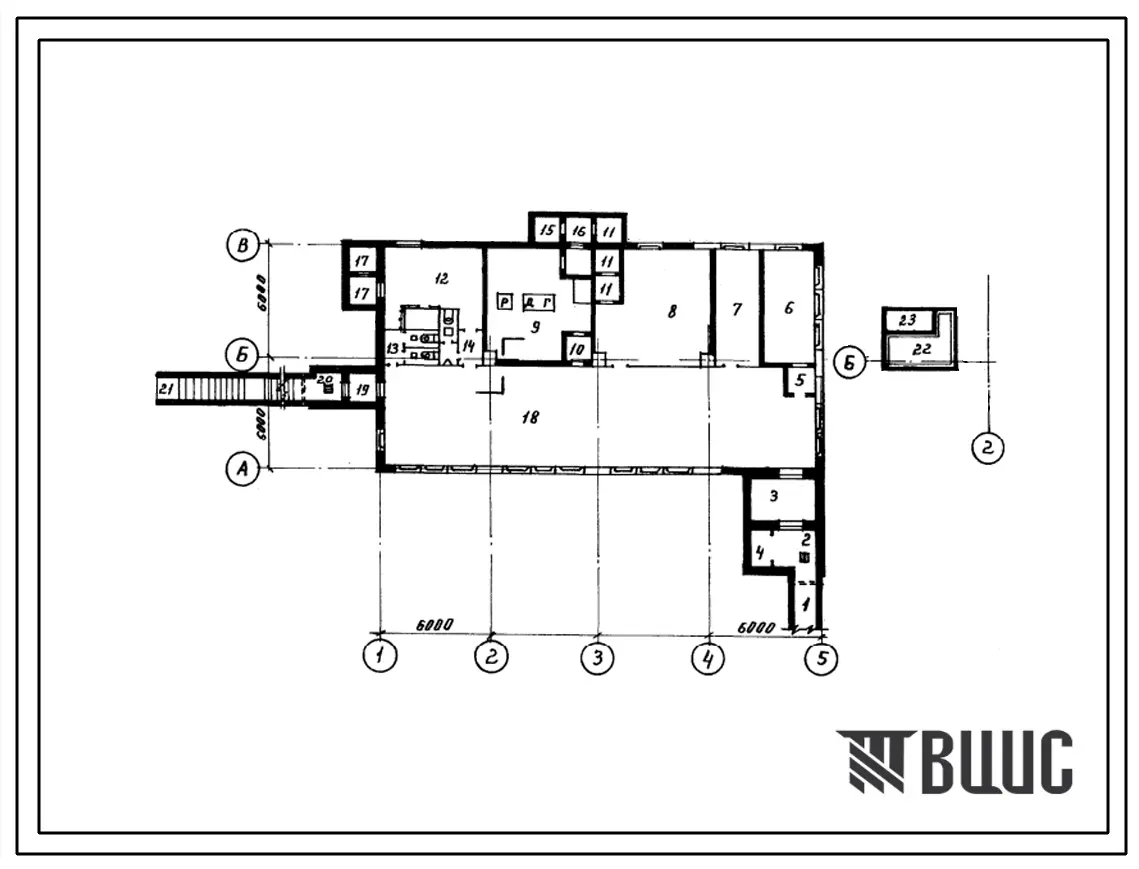 Типовой проект А-II,III,IV-300-286.84 Склад материалов и оборудования, отдельно стоящий, заглубленный, (убежище на 300 человек, размеры убежища 24м на 12м, режимы вентиляции 1,2).