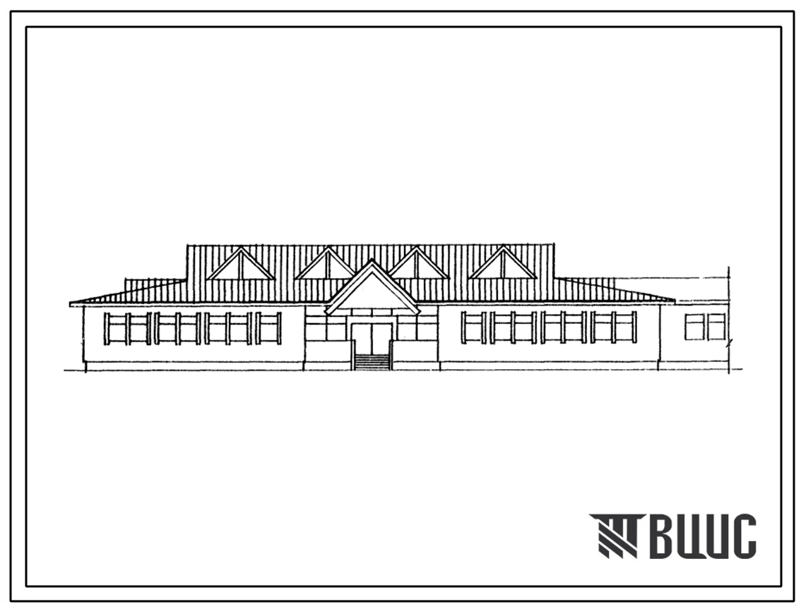 Типовой проект 224-06-26.91 Блок-пристройка  для шестилеток на 3 класса. Стены из кирпича. Здание одноэтажное.