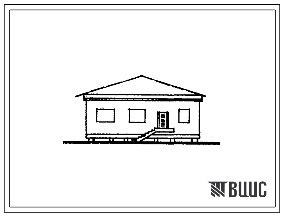 Типовой проект 1с-100-2 Одноэтажный дом на 2 квартиры со стенами из мелких блоков