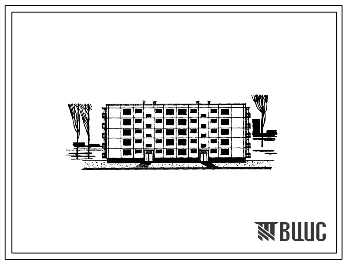 Типовой проект 1-464ДС-18 Пятиэтажный двухсекционный крупнопанельный жилой дом на 30 квартир (трехкомнатных  20, четырехкомнатных  10).