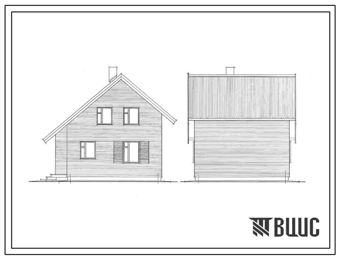Типовой проект 184-000-199 Мансардный четырехкомнатный садовый летний домик (разработан вариант каркасно-деревянной конструкции с наружной облицовкой кирпичом). Площадь, м2: общая 49,9, веранды 9,1 (СТЕНЫ ДЕРЕВЯННЫЕ, БРУСЧАТЫЕ, БРЕВЕНЧАТЫЕ, ДЕРЕВЯННЫЕ КАР