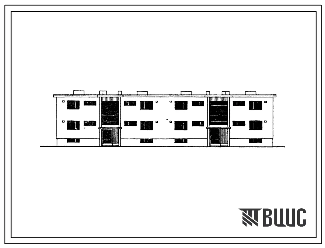 Типовой проект 114-22-36 Восьмиквартирный  секционный жилой дом с двух-, трехкомнатными квартирами.