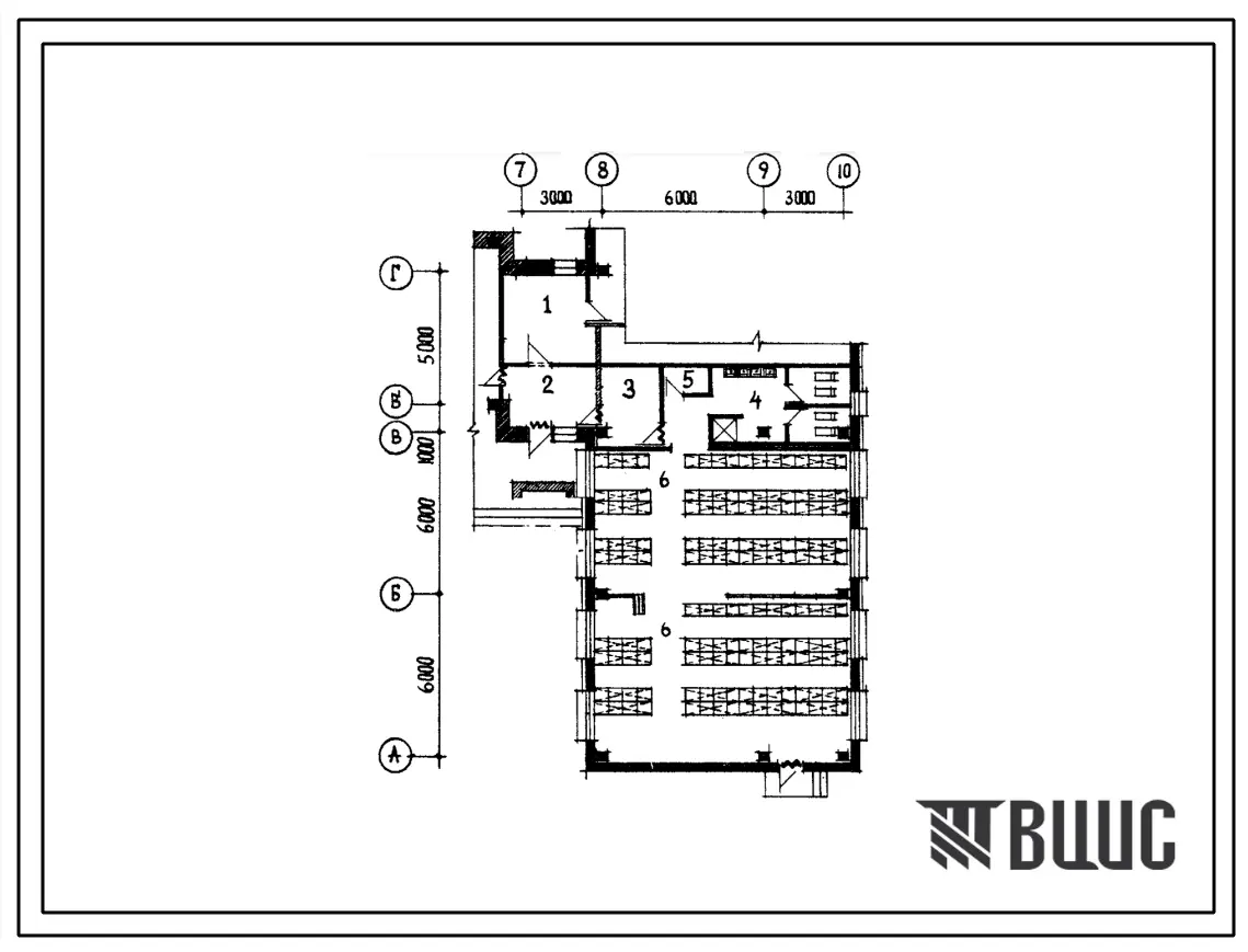 Типовой проект Б-3-200(212-1-197с) Помещения 1 этажа детского яслей-сада на 140 мест, (убежище на 200 человек, размеры убежища 18м на 12м, режимы вентиляции 1,2).